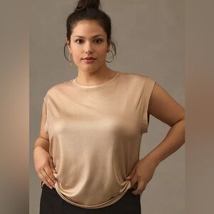 Porridge shine metallic muscle tee Sleeveless Top tank nwot